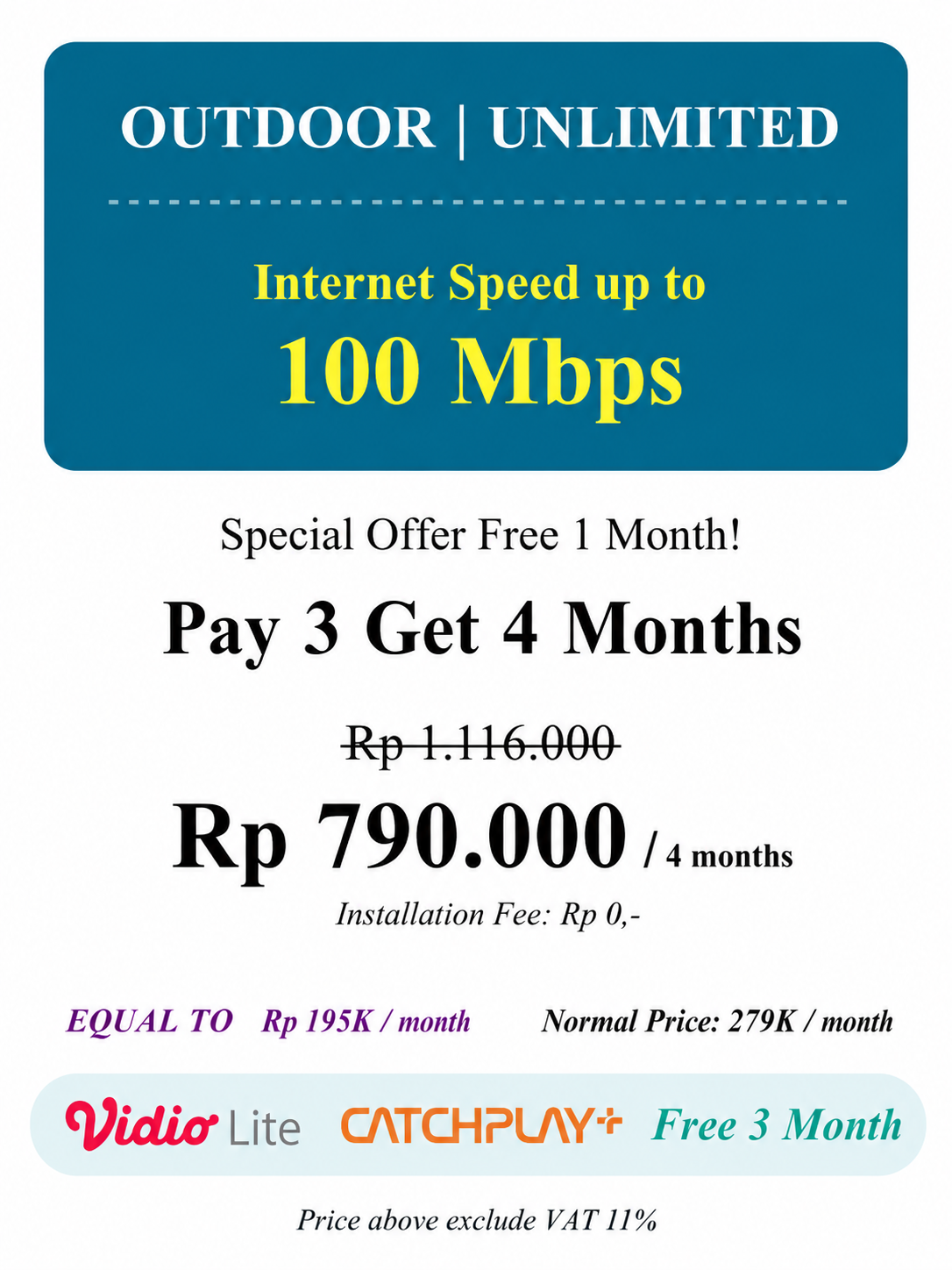 Paket FWA Outdoor Unlimited 100 Mbps
